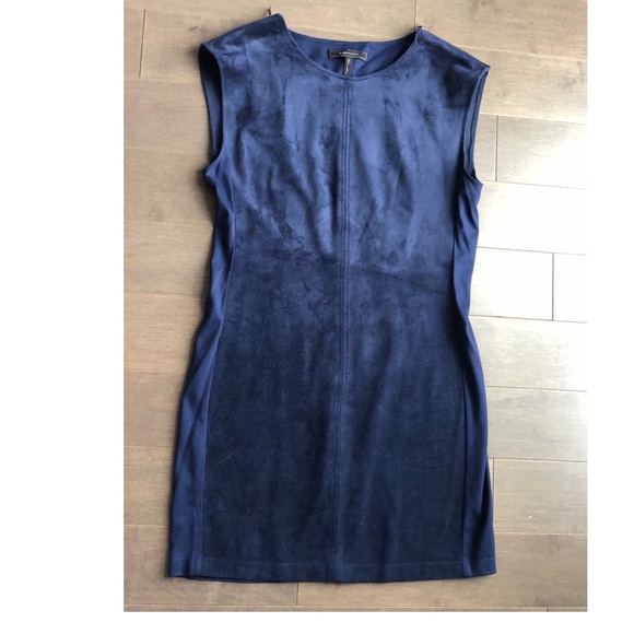 Bcbg maxazria dark navy faux suede shift casual dress size small - Picture 2 of 4